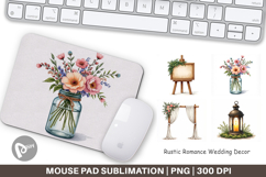 Rustic Romance Wedding Decor Mouse Pad Product Image 1