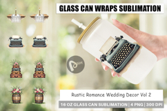 Rustic Romance Wedding Decor Glass Can Product Image 1