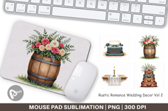Rustic Romance Wedding Decor Mouse Pad Product Image 1