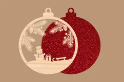 Rustic Snowman Ornament Glow SVG Product Image 2