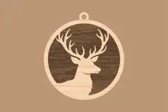 Rustic Stag Christmas Ornament SVG Product Image 2