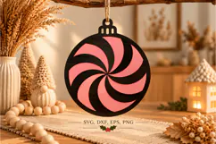 Rustic Swirl Wooden Christmas Ornament Product Image 2