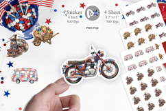 Rustic USA Patchwork Vehicle Sticker Product Image 1