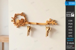 Rustic Bird Key Holders Laser Cut Bundle | Wall Hooks SVG Product Image 6