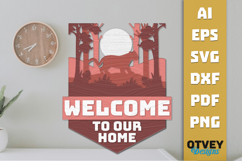 Rustic Welcome to Our Home Multi Layered Welcome Sign Product Image 3