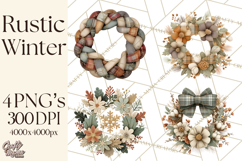 Rustic Winter Decor Clipart PNG Cozy Farmhouse Product Image 1
