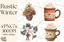 Rustic Winter Decor Clipart PNG Cozy Farmhouse Product Image 1