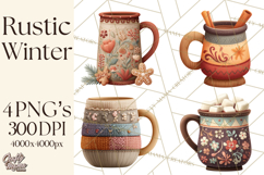 Rustic Winter Decor Clipart PNG Cozy Farmhouse Product Image 1