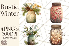 Rustic Winter Decor Clipart PNG Cozy Farmhouse Product Image 1