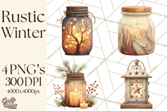 Rustic Winter Decor Clipart PNG Cozy Farmhouse Product Image 1