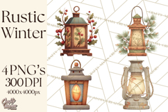 Rustic Winter Decor Clipart PNG Cozy Farmhouse Product Image 1