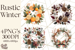 Rustic Winter Decor Clipart PNG Cozy Farmhouse Product Image 1