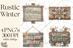 Rustic Winter Decor Clipart PNG Cozy Farmhouse Product Image 1