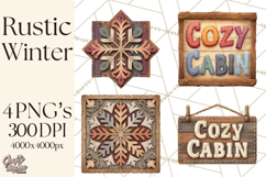 Rustic Winter Decor Clipart PNG Cozy Farmhouse Product Image 1