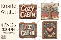 Rustic Winter Decor Clipart PNG Cozy Farmhouse Product Image 1