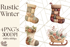 Rustic Winter Decor Clipart PNG Cozy Farmhouse Product Image 1