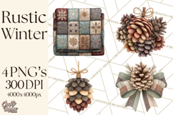 Rustic Winter Decor Clipart PNG Cozy Farmhouse Product Image 1
