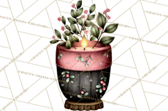 Rustic Winter Decor Clipart, Printable Cozy PNG, Folk Art Product Image 5