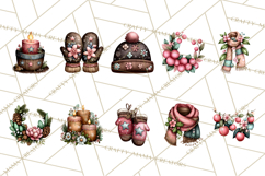 Rustic Winter Decor Clipart, Printable Cozy PNG, Folk Art Product Image 5