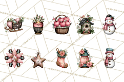 Rustic Winter Decor Clipart, Printable Cozy PNG, Folk Art Product Image 2