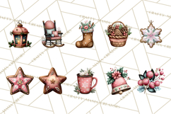 Rustic Winter Decor Clipart, Printable Cozy PNG, Folk Art Product Image 4