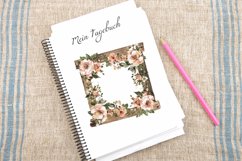 Watercolor Rustic Wooden Floral Frame Clipart Bundle Product Image 4
