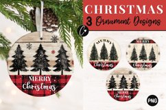 Rustic Merry Christmas Ornament | Farmhouse PNG Product Image 1