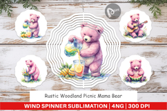 Woodland Picnic Mama Bear Wind Spinner Product Image 1