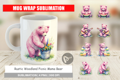 Woodland Picnic Mama Bear Mug Wrap Product Image 1