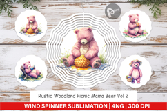Woodland Picnic Mama Bear Wind Spinner Product Image 1