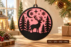 Rustic Woodland Reindeer Ornament Product Image 2