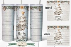 20 oz Skinny Tumbler Sublimation | Rustic Christmas Tree Product Image 1