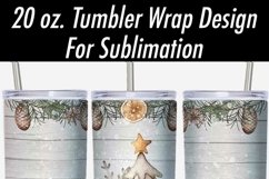 20 oz Skinny Tumbler Sublimation | Rustic Christmas Tree Product Image 3