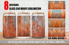 Rusty Distressed Texture Glass Can Wraps Product Image 1