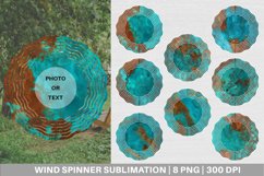 Rusty teal agate Distressed Wind Spinner | Sublimation Product Image 1