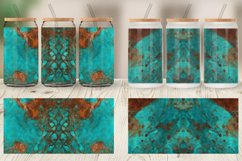Rusty Teal Agate Texture Glass Can Wraps Product Image 4