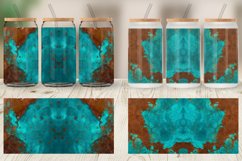 Rusty Teal Agate Texture Glass Can Wraps Product Image 6