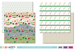RV scrapbook paper collection with travel inspired camping digital papers for memory keeping albums