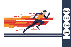Athlete sprinting fast with motion effect in orange and red Product Image 1