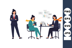 Businesswomen in office working with laptop and tablet in mo Product Image 1