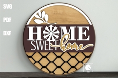 Home Sweet Home Windmill Sign | Farmhouse Round Door Hanger Product Image 1