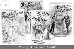 Victorian penny novel book covers, antique graphics Product Image 1