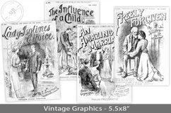 Victorian penny novel book covers, antique graphics Product Image 1