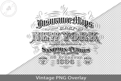 Vintage insurance map logo PNG overlay, antique graphics Product Image 1