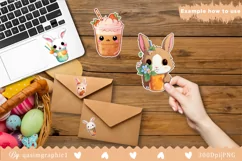 Cute Bunny kawai Printable Stickers For Kids, Bunny stickers Product Image 2