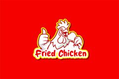 Chicken holding fried chicken mascot logo vector template Product Image 1