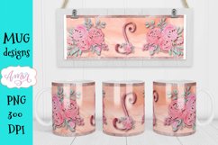 S monogram Mug sublimation design, initial mug PNG Product Image 1