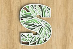 Layered Botanical Alphabet Laser Cut File - Letter S Product Image 2