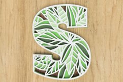 Layered Botanical Alphabet Laser Cut File - Letter S Product Image 3