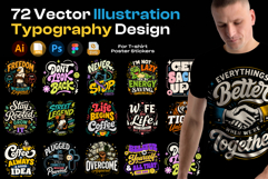 72 T-Shirt Poster Design Vector SVG Product Image 1